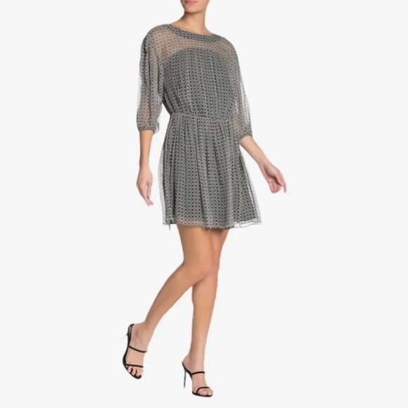 Joie Andora Geo Print Silk Chiffon Dress NWT Size Medium - Picture 2 of 9